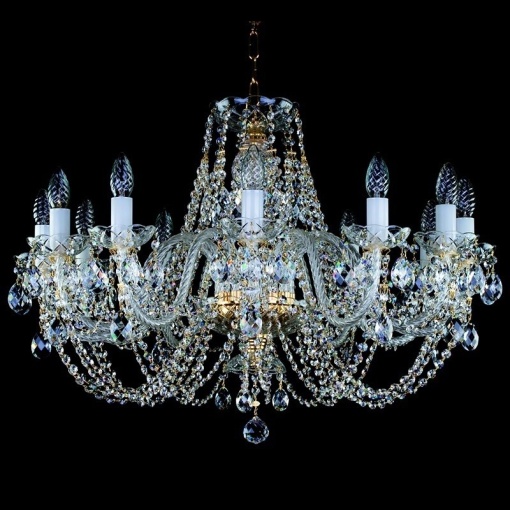 Candelabru cristal Bohemia 12 brate, diam.77cm ANDULA XII. S-A 280 CE