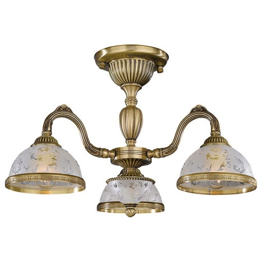 Lustra aplicata cu 3 brate design clasic din alama si sticla 6202