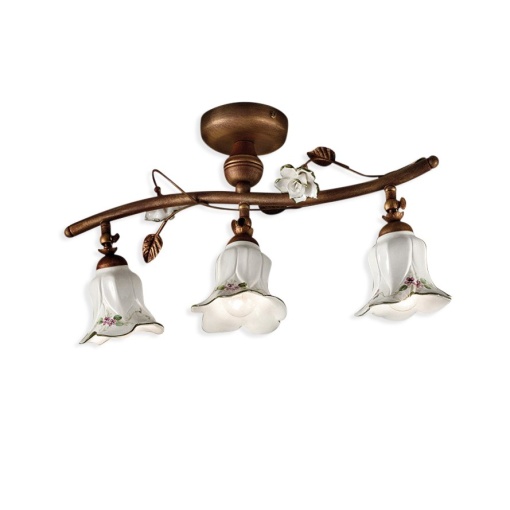 Lustra aplicata cu flori ceramice in stilul clasic Florentin PISA 3L