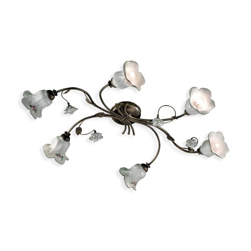 Lustra aplicata cu flori ceramice in stilul clasic Florentin PISA 6L