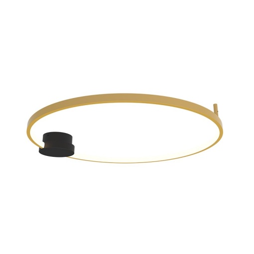 Lustra aplicata LED design inelar Ring auriu, 60cm - Img 1