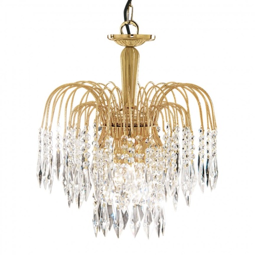 Lustra cristal suspendata design elegant Waterfall gold 3L 5173-3 SRT