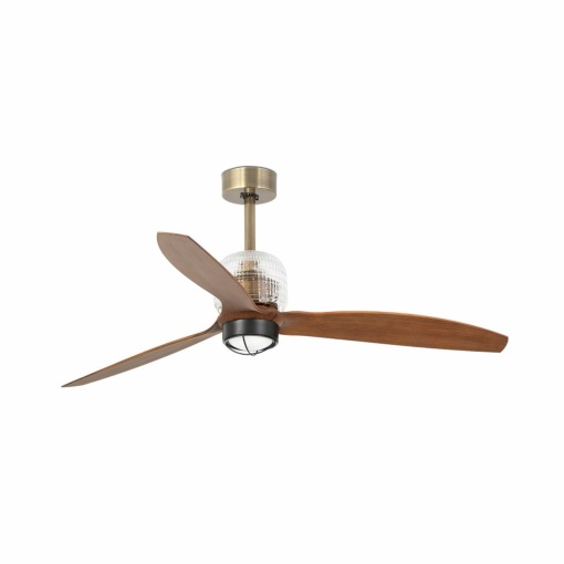 Lustra cu Ventilator si telecomanda DECO FAN M LED auriu/maro