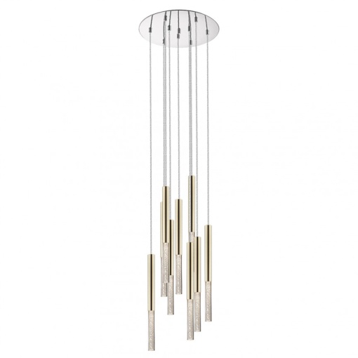 Lustra LED design minimalist cu 9 pendule One, auriu P0461-09L-B5F7 ZL - Img 1