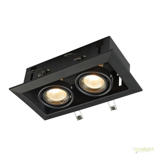 Plafoniera incastrabila cu doua spoturi Metal, negru MYDL008-2-02-B