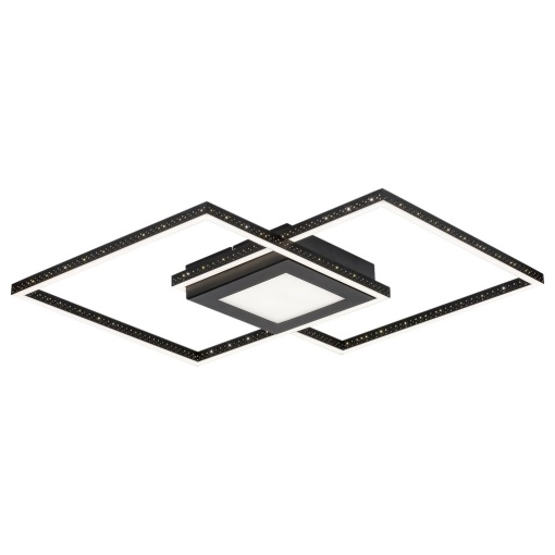 Plafoniera LED design modern Casimir negru 57x57cm