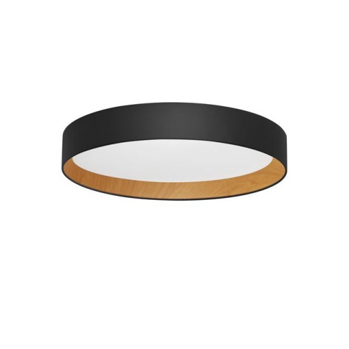 Plafoniera LED dimabila design modern STAKE negru/lemn 60cm