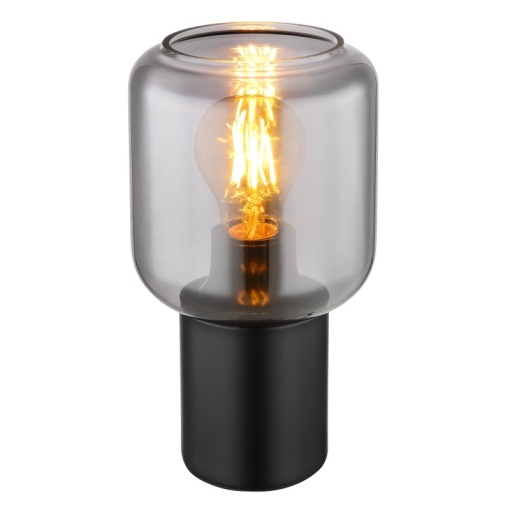 Veioza, lampa de masa design modern Ninjo negru, fumuriu