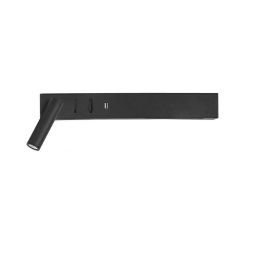 Aplica ambientala cu reader LED directionabil si USB Charger Vida neagra NVL-9533522