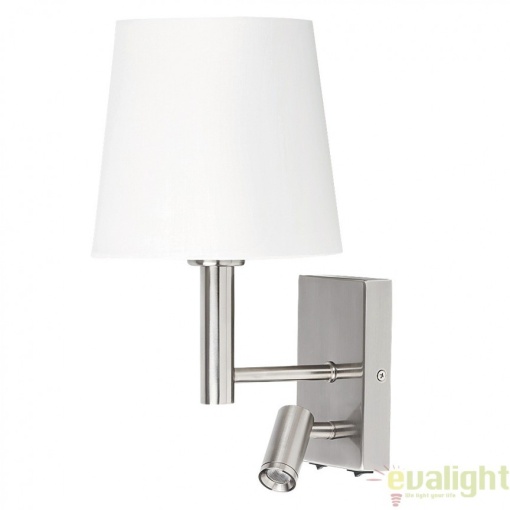 Aplica de perete moderna cu reader LED, finisaj crom, Harvey 6539 RX