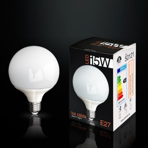 Bec LED E27 15W 3000K lumina calda GLOBE opal SV-50121