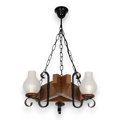Candelabru rustic fabricat manual din lemn dim.40x40cm, 3 brate Queen WOOD-QU-SP3
