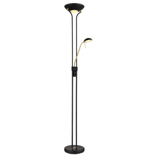 Lampadar LED design modern Leonas negru, alama