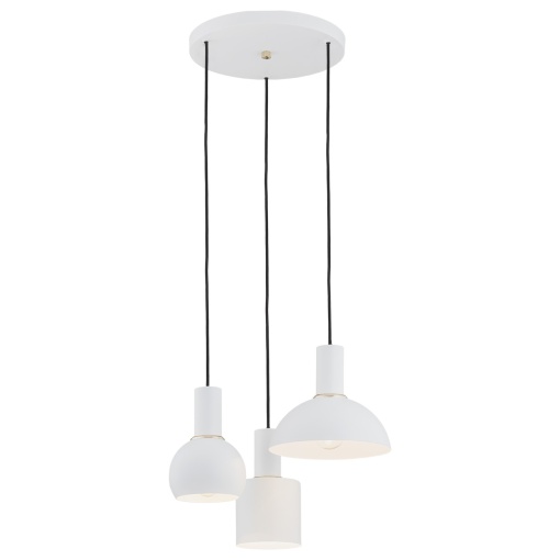 Lustra cu 3 pendule design minimalist SINES alb