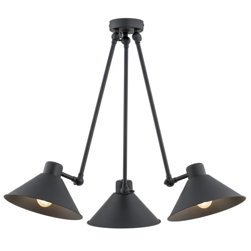 Lustra de tavan reglabila design retro ALTEA 3 negru