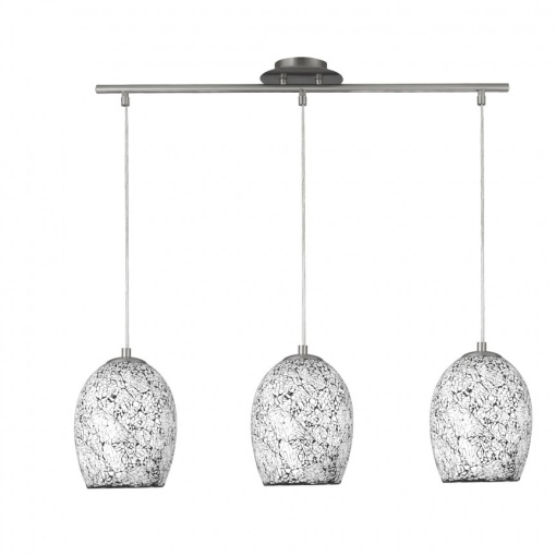 Lustra design modern Crackle 3L alb mozaic 8069-3WH SRT