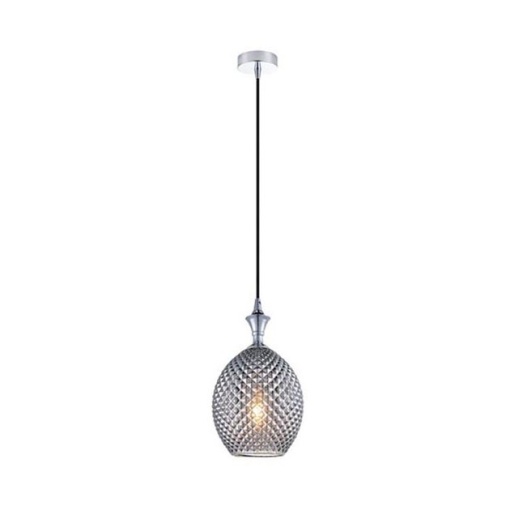 Pendul design modern Hemil fumuriu, crom 17cm
