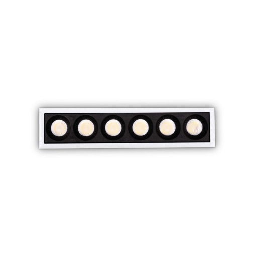 Proiector LED incastrabil design slim Lika 10w 3000k negru/alb
