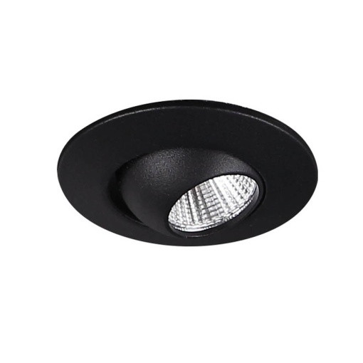 Spot LED directionabil incastrabil tavan fals YUCA ROUND TILTED negru H0105 MX