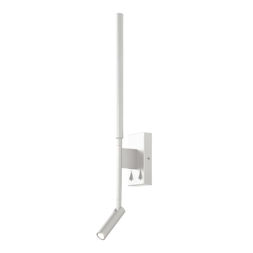 Aplica cu reader LED design liniar minimalist TORCH alba
