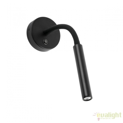 Aplica cu reader LED stil modern minimalist KALE neagra 62703