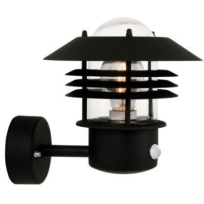 Aplica de perete exterior cu senzor, IP54 Vejers Up negru 25101003NL