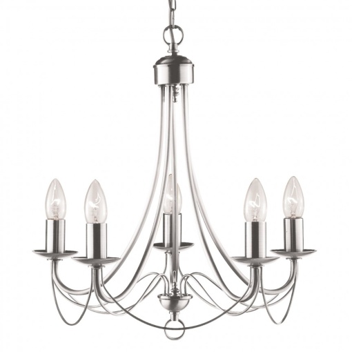 Candelabru traditional stil clasic Maypole argintiu 5L 6345-5SS SRT