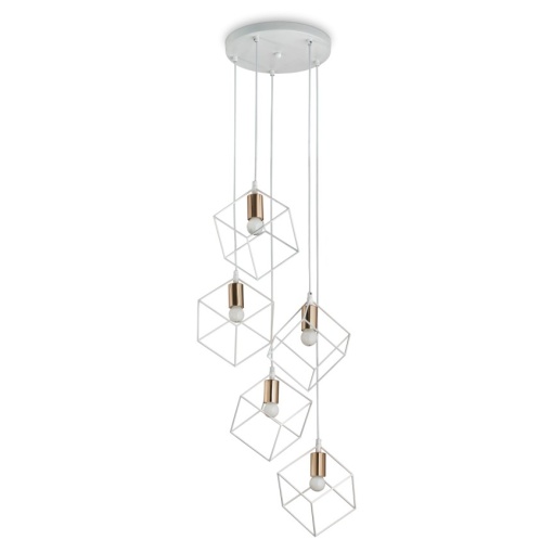 Lustra cu 5 pendule design modern ICE SP5 BIANCO 237671 IDL