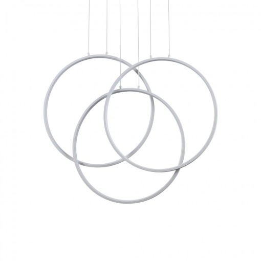 Lustra LED suspendata design geometric circular FRAME PL alba