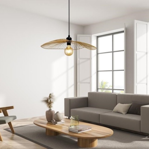 Lustra suspendata design deosebit Wave auriu, negru - Img 1