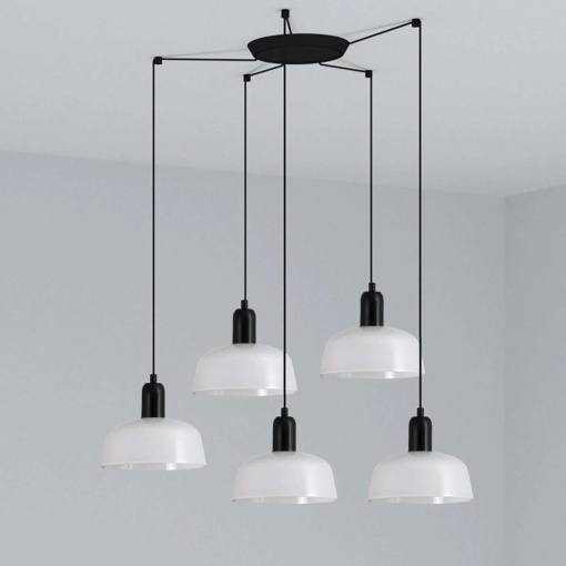 Lustra suspendata design modern TATAWIN S 5L alb