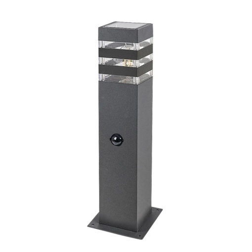 Stalp mic cu senzor de miscare pentru iluminat exterior design modern IP44 Ankara antracit