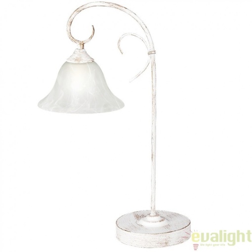 Veioza, Lampa de masa design VINTAGE, finisaj alb antic, Katherine 7187 RX