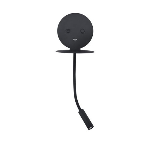 Aplica ambientala cu reader LED directionabil si USB Charger Eclip neagra NVL-9173282