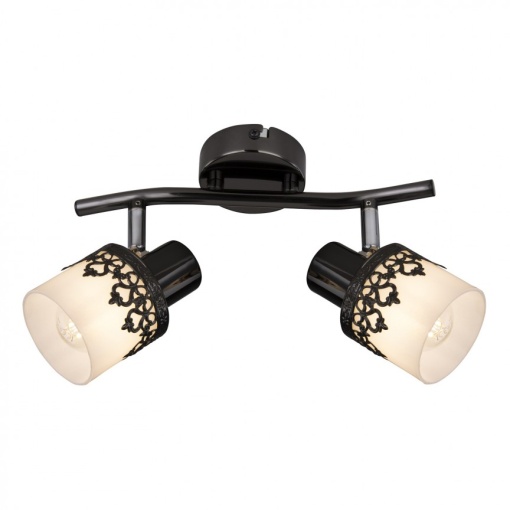 Aplica cu 2 spoturi design romantic LACEY negru/alb/crom 5342 RX