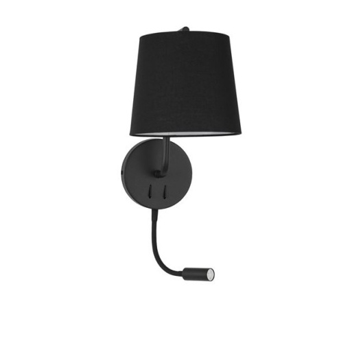 Aplica de perete moderna cu reader LED Sage neagra NVL-9129330