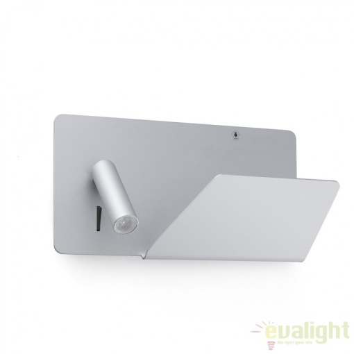 Aplica de perete ultra moderna / Lampa cu reader LED SUAU USB gri dormitor dreapta 62123