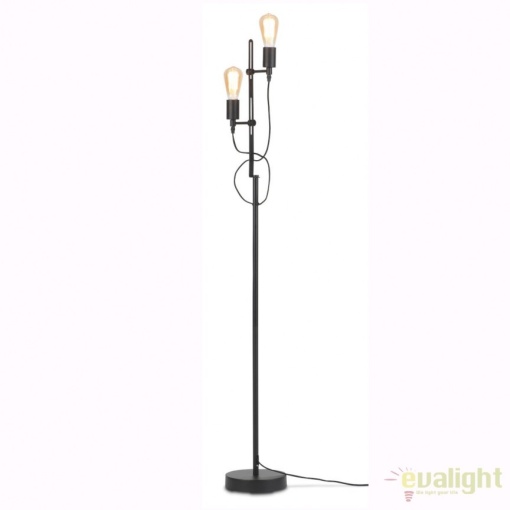 Lampa de podea moderna cu 2 surse de lumina SEATTLE, negru SEATTLE/F/B