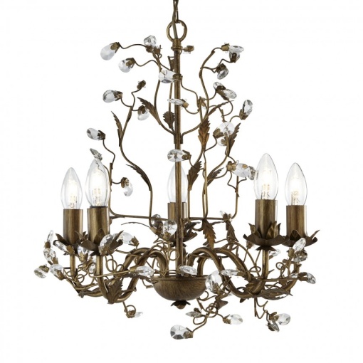 Lustra decorativa stil clasic Almandite 5L maro auriu 2495-5BR SRT