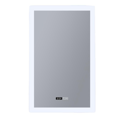 Oglinda baie cu iluminat LED, ceas digital si dezaburire Rectangle, 60x90cm