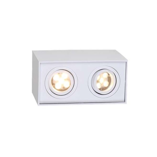 Plafoniera aplicata alba cu 2 spoturi, dim.19x12,5cm, BASIC SQUARE II WH C0088 MX