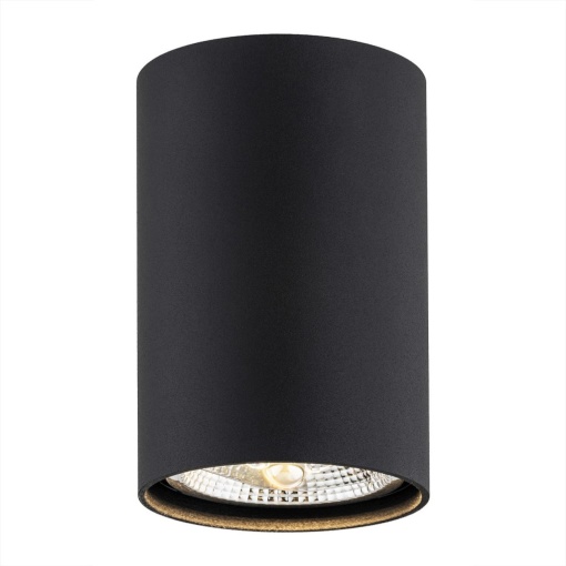 Spot aplicat design modern TUBO negru 12cm