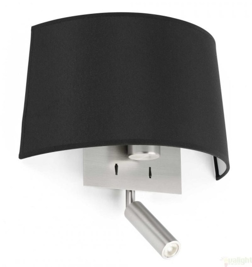 Aplica de perete moderna neagra cu reader LED, VOLTA 20024