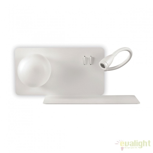 Aplica LED moderna cu reader LED cu port USB BOOK-2 AP2 174822