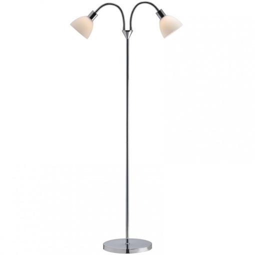 Lampadar modern cu 2 brate flexibile Ray crom/alb 63224033 NL