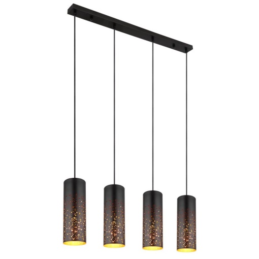 Lustra 4L design modern Crocky negru, auriu