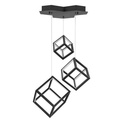 Lustra cu 3 pendule LED design modern geometric GABBIA negru NVL-9818231