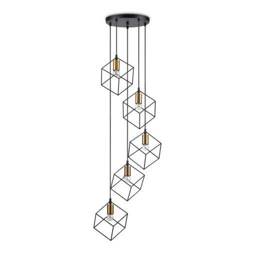 Lustra cu 5 pendule design modern ICE SP5 NERO 237664 IDL