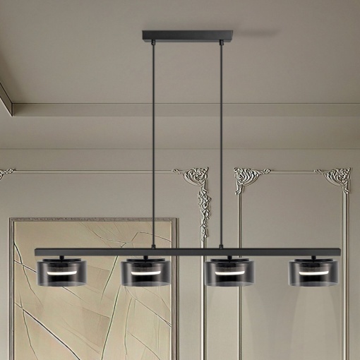 Lustra LED suspendata design modern Olaia 4L Fumuriu