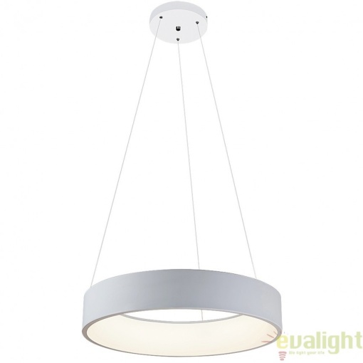 Lustra, Pendul LED design modern, finisaj alb mat, diametru 60cm, Adeline 2510 RX